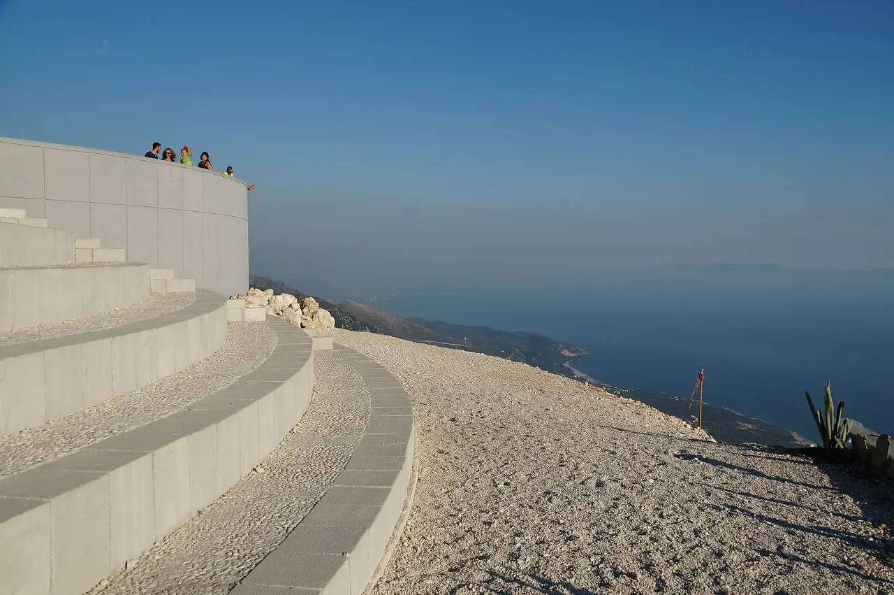 Viewing platform at the Llogara Pass looking out over the Ionian coast