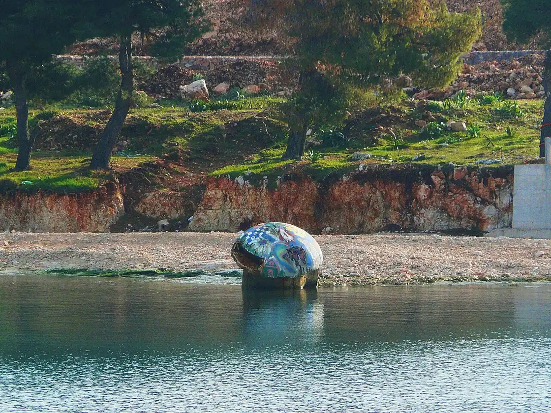 The turquoise shallows and small islands off Ksamil on the Albanian Riviera
