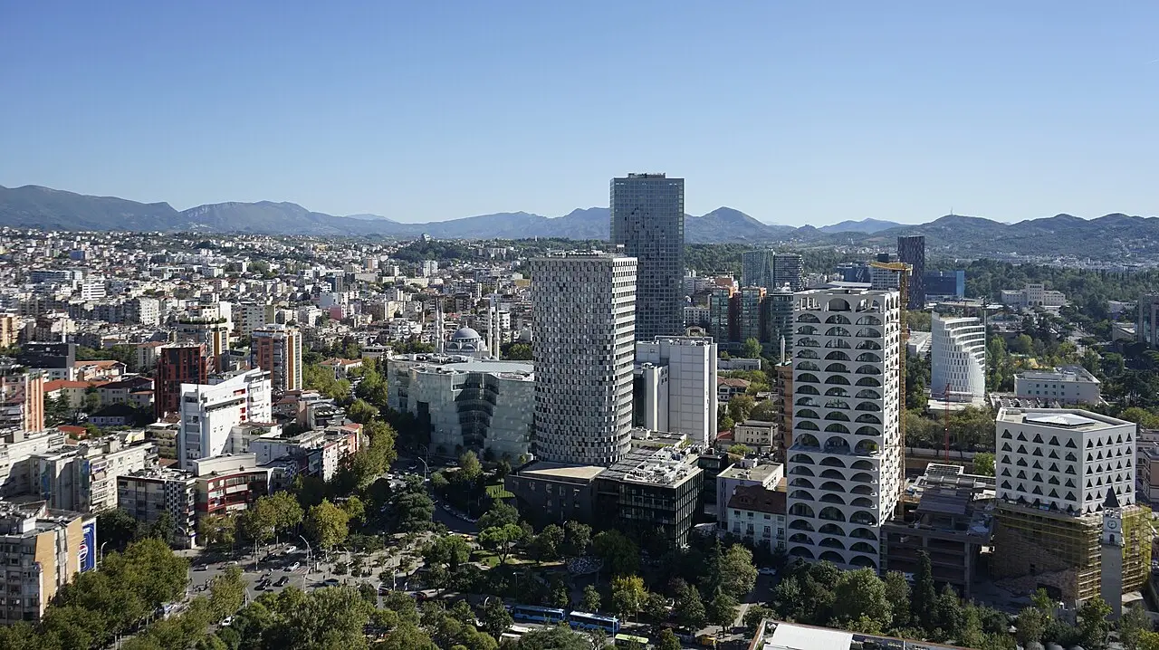 Tirana skyline, the capital of Albania