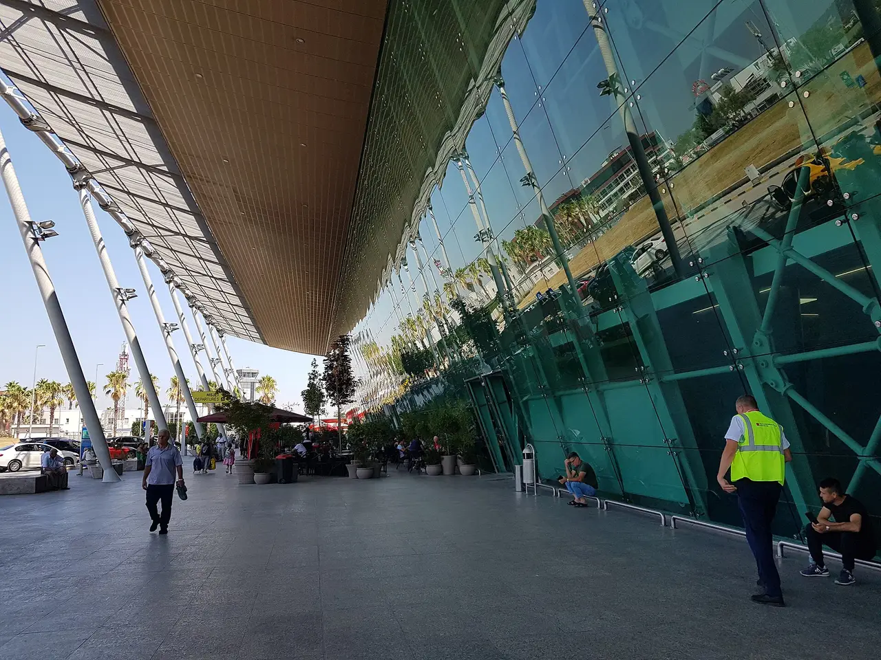 The departures and arrivals area inside Tirana International Airport