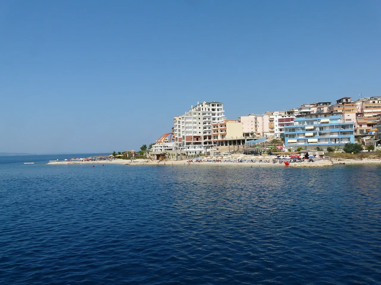 The Saranda waterfront on the Albanian coast, where mobile coverage is strong