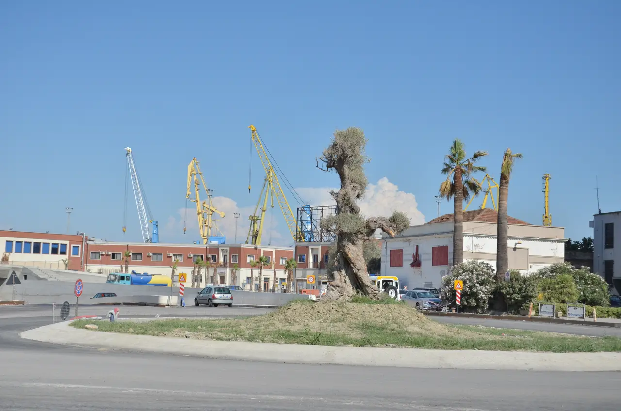 The waterfront and port area of Durrës on the Albanian Adriatic coast