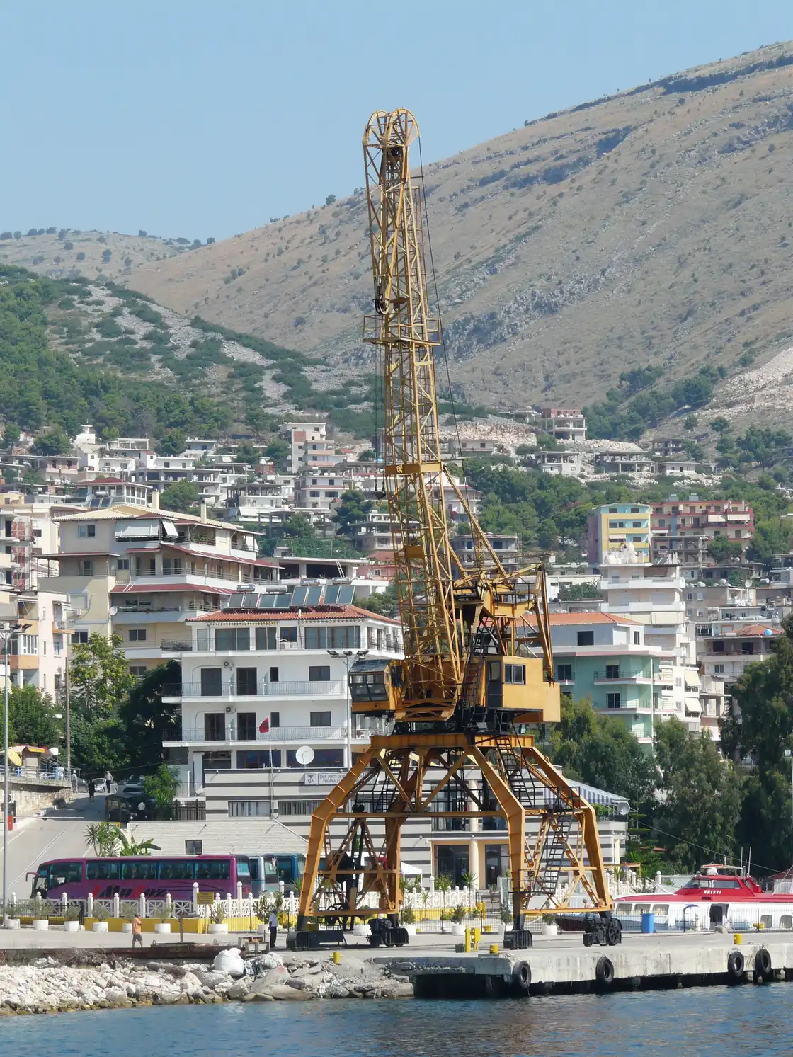 Sarandë harbour on the southern Albanian coast, the arrival point for the ferry from Corfu