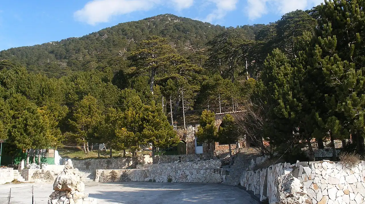 The Llogara Pass mountain road in Albania