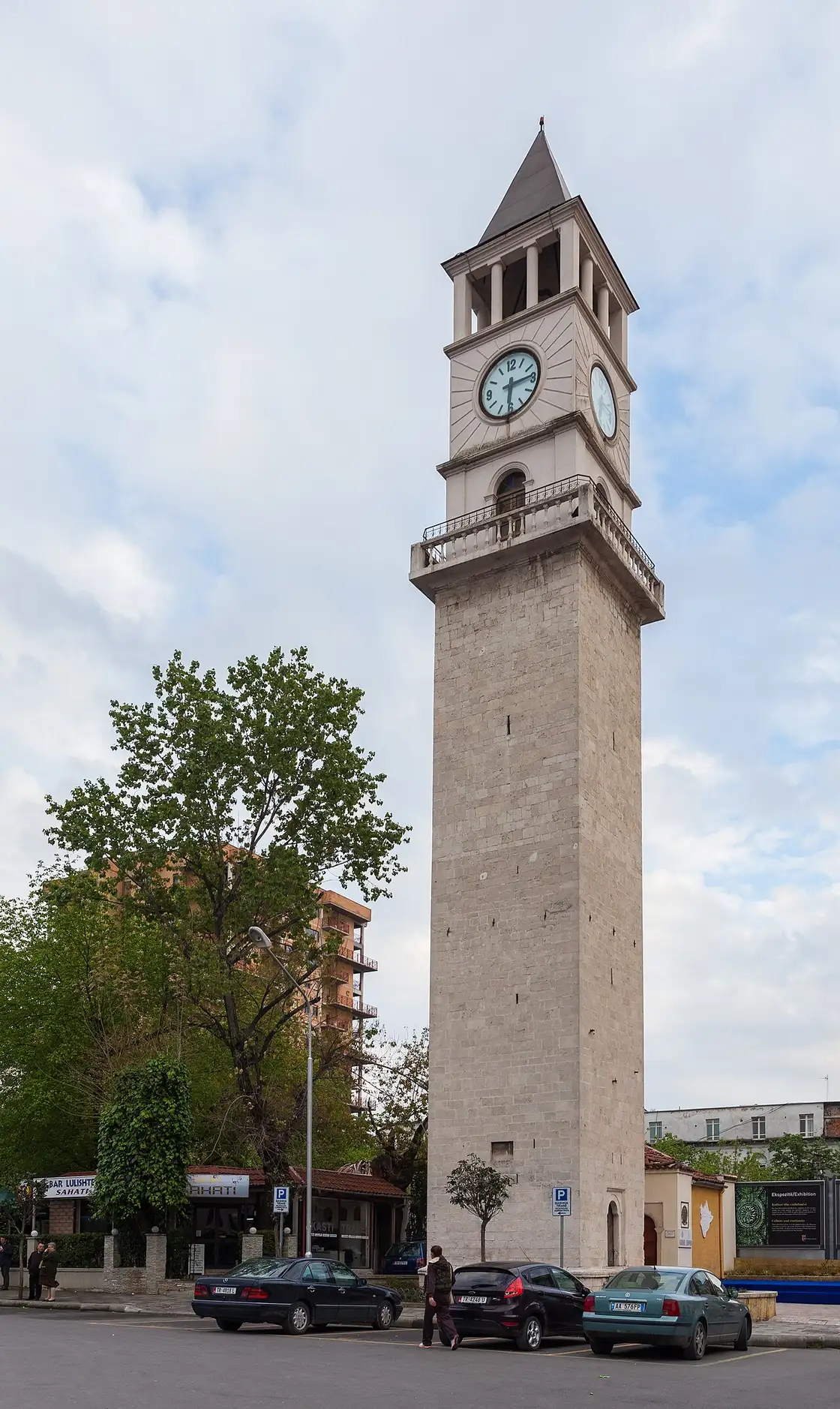The stone Clock Tower of Tirana beside the central square