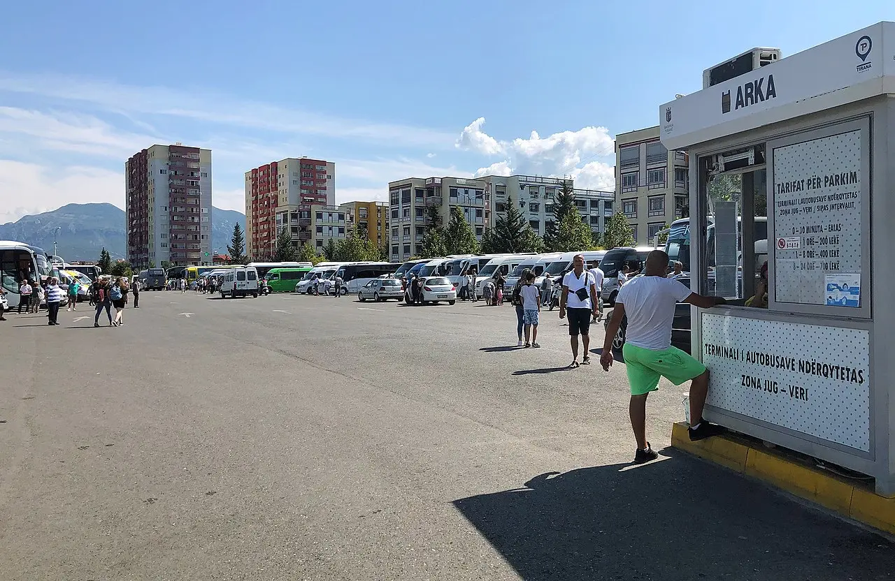 Exterior of Tirana's intercity South and North bus terminal building