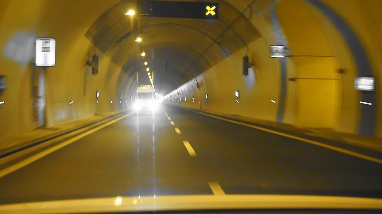The entrance to the Thirrë-Kalimash tunnel on Albania's A1 Nation's Highway through the northern mountains